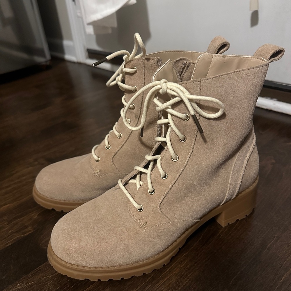 Cole Haan Grand 360 Suede Lace-Up Ankle Boots, Like New 8M